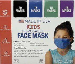 75 PCS Kids Disposable Face Masks 3-Ply Earloop Latex-Free Breathable (new)