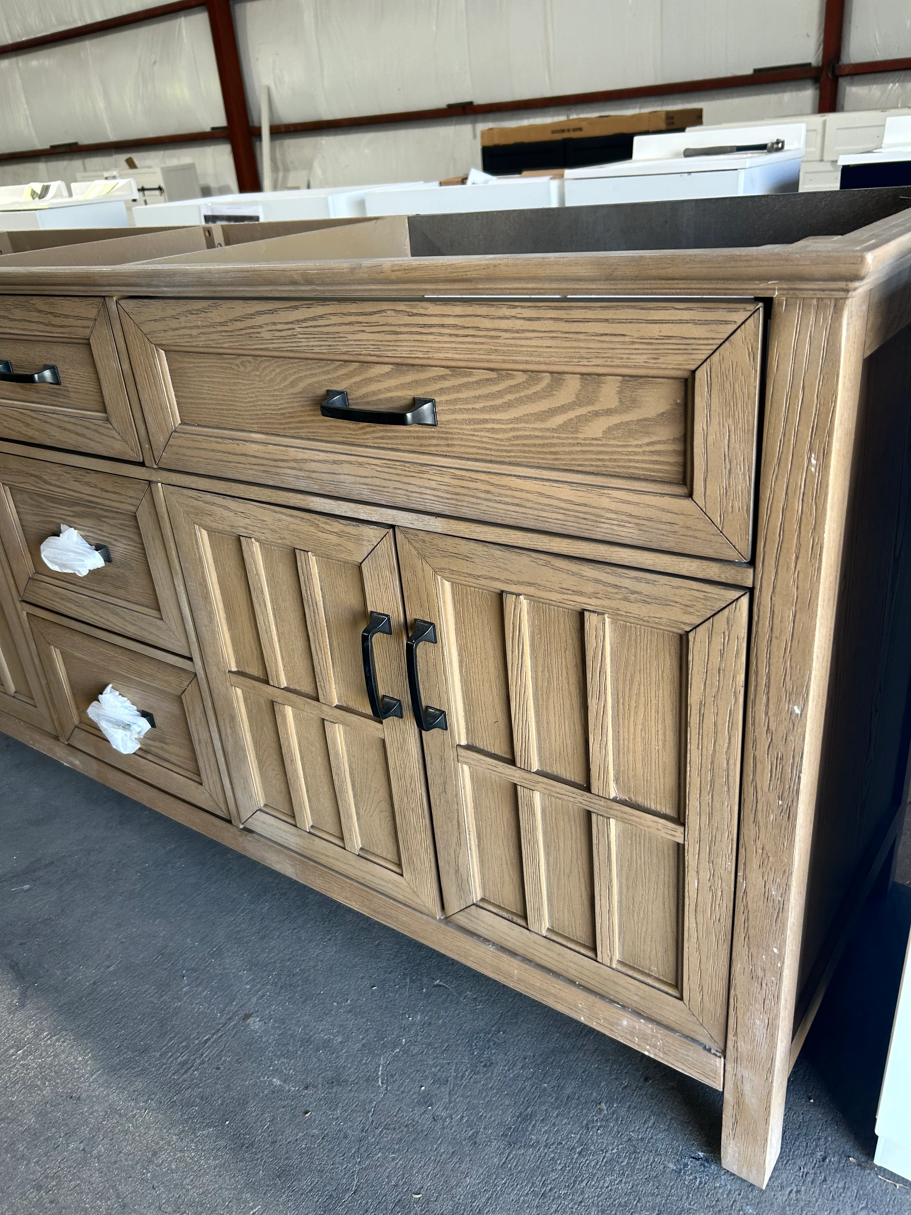 allen + roth Cantrell 72-in Clear Oak Undermount Double Sink Bathroom Vanity (DAMAGED) (NO TOP) - Image 6