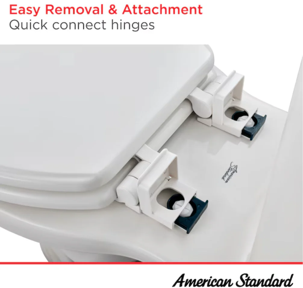 American Standard Bedminster Wood White Elongated Soft Close Toilet Seat (open box) - Image 3