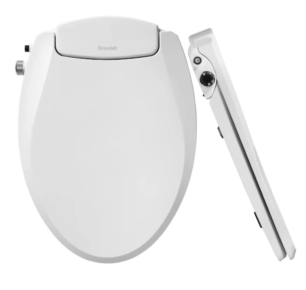 Brondell Ecoseat Plastic White Elongated Slow Close Feature Bidet Function Toilet Seat (open box)