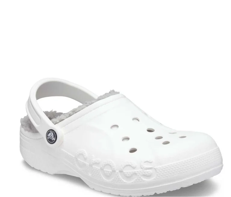 Crocs Men's and Women's Unisex Baya Lined Clogs; White/Light Grey, M7/W9 (new) (no box) - Image 3