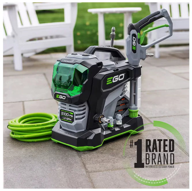 EGO POWER+ Compact 2100-PSI 1.2-GPM Cold Water Battery Pressure washer with 4 Spray Tips (USED) - Image 2