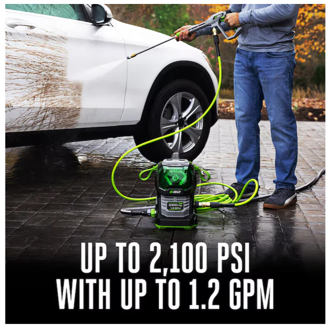 EGO POWER+ Compact 2100-PSI 1.2-GPM Cold Water Battery Pressure washer with 4 Spray Tips (USED) - Image 3