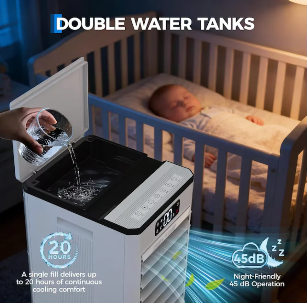 Garvee 1.84 GAL Swamp Cooler with Touch and Remote Control 3 in 1 Evaporative Air Cooler (open box) - Image 2
