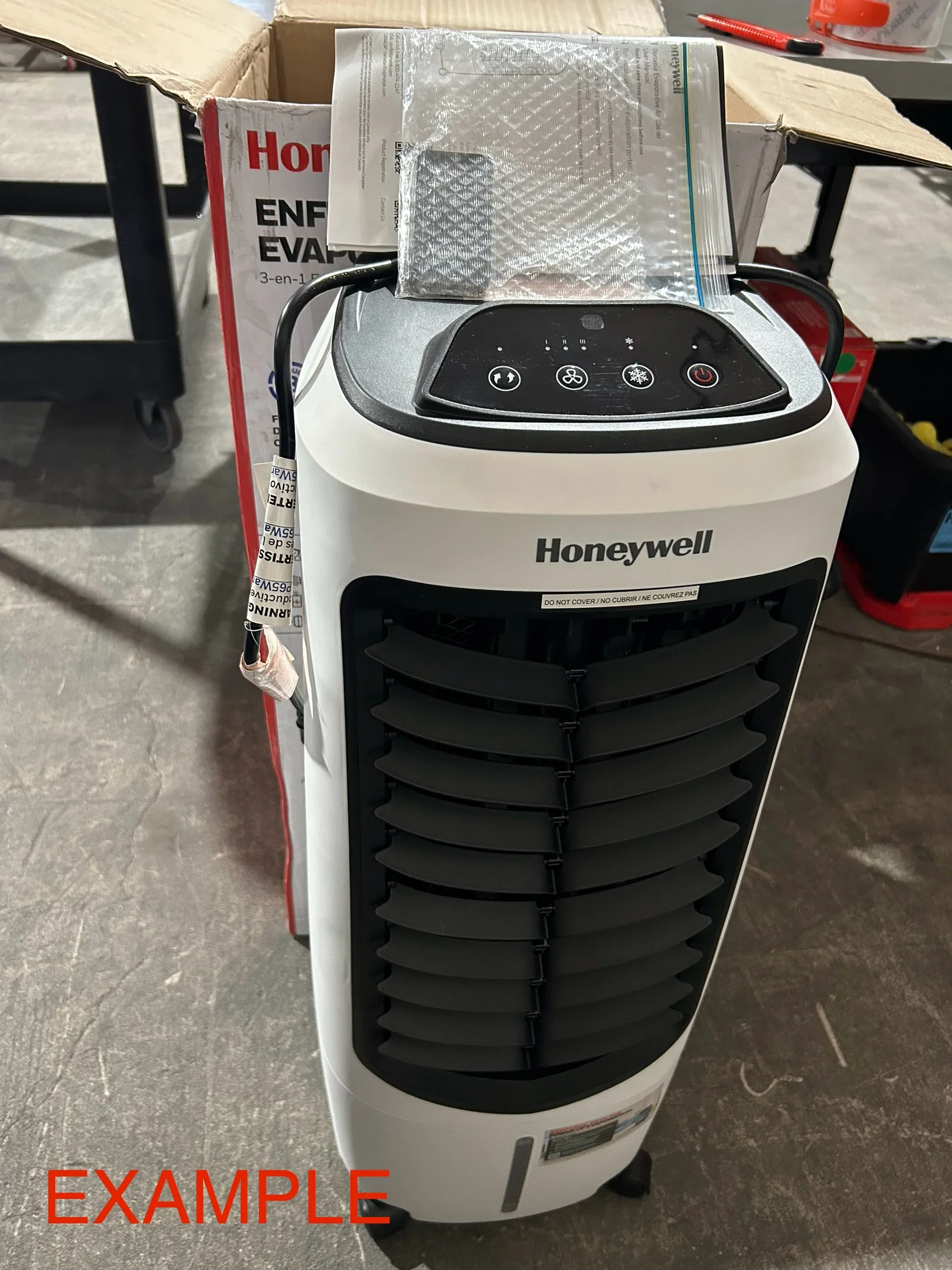 Honeywell 194-CFM 3-Speed Indoor Portable Evaporative Cooler for 100-sq ft (Motor Included) (OPEN BOX) - Image 3