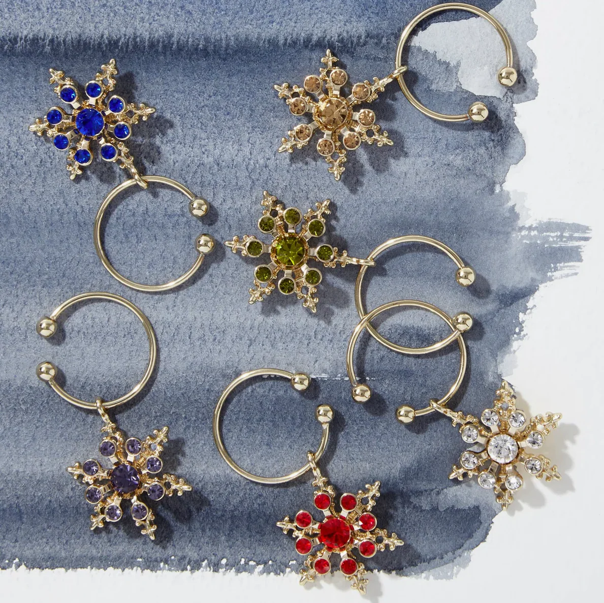 Joanna Buchanan Snowflake Wine Charms, Set of 6 (open box) - Image 2