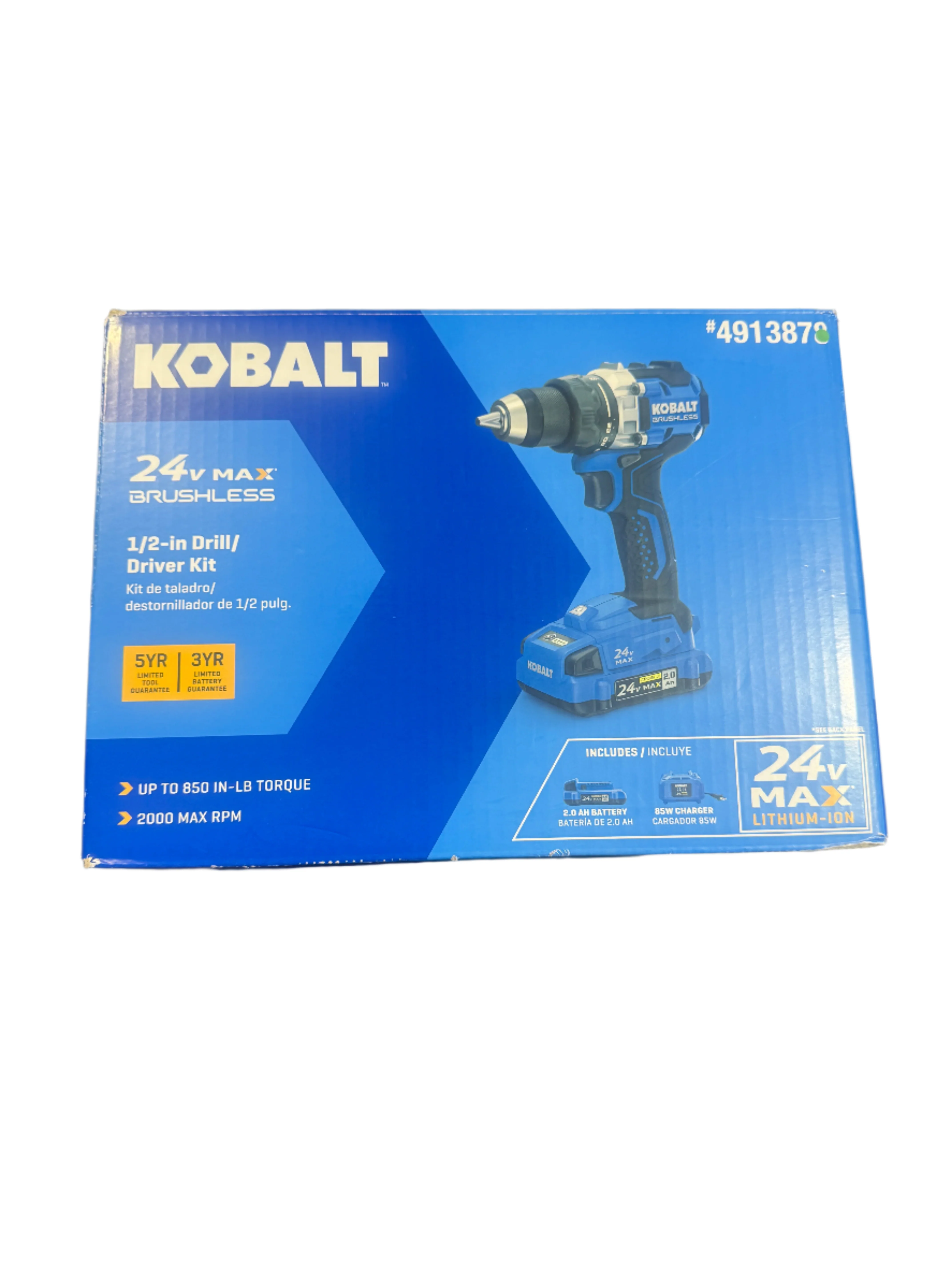 Kobalt 24-volt 1/2-in Keyless Brushless Cordless Drill (1-Battery, Charger and Soft Bag included) (open box) - Image 2