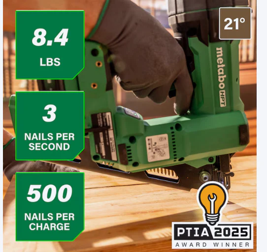 Metabo HPT Multi-Volt 3-1/2-in 21 -Degree Cordless Roundhead Framing Nailer ( 2.0 Battery Included and Charger Included)(used) (Copy) - Image 2