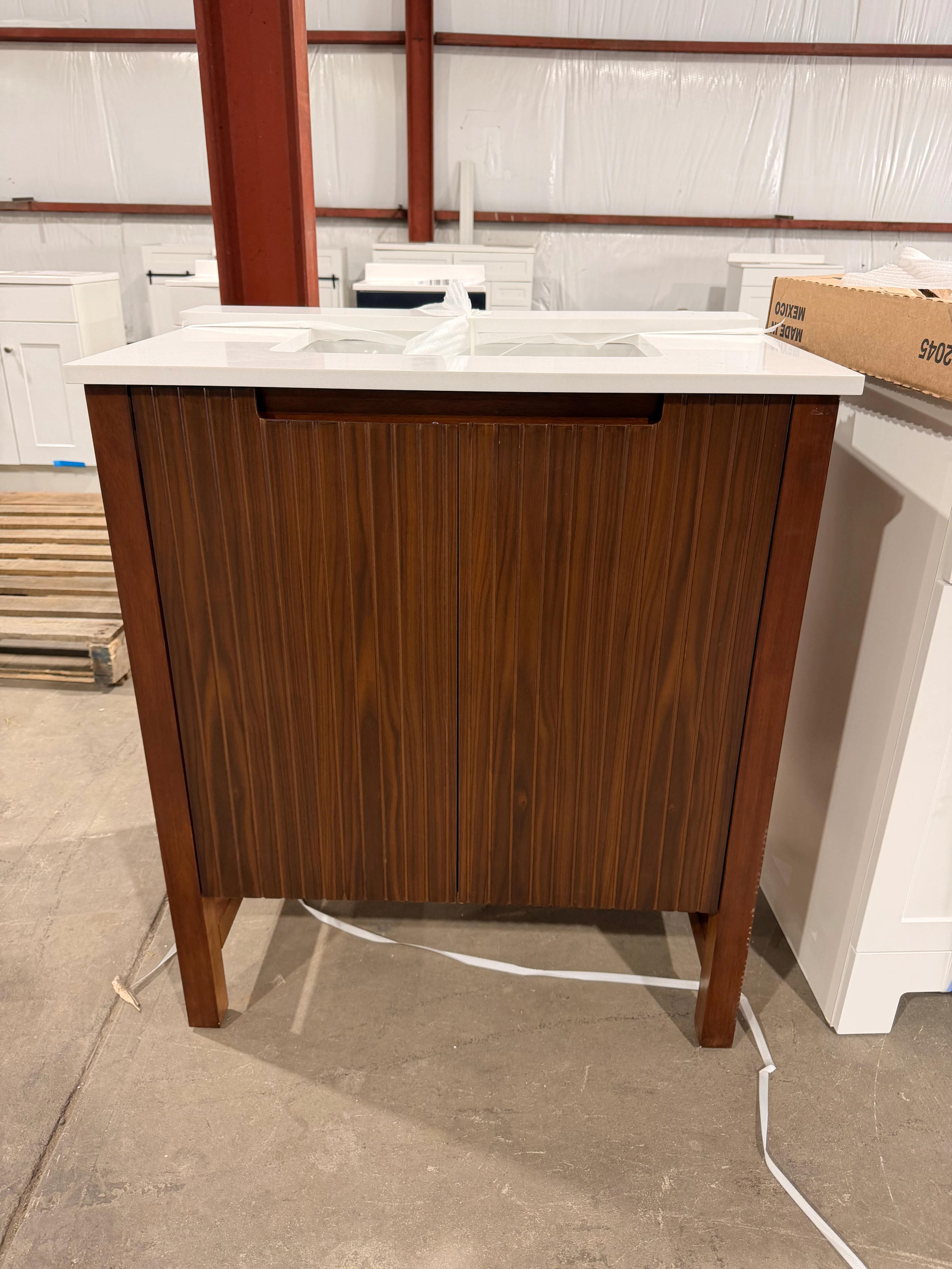 Origin 21 Lolli 30-in Walnut Bathroom Vanity with White Stone Top (open box) - Image 2