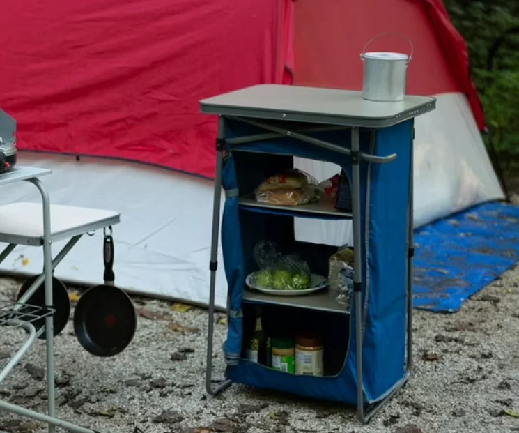 Ozark Trail 3-Shelf Collapsible Cabinet with Table Top, Blue, 23"L x 19"W (open box) - Image 2