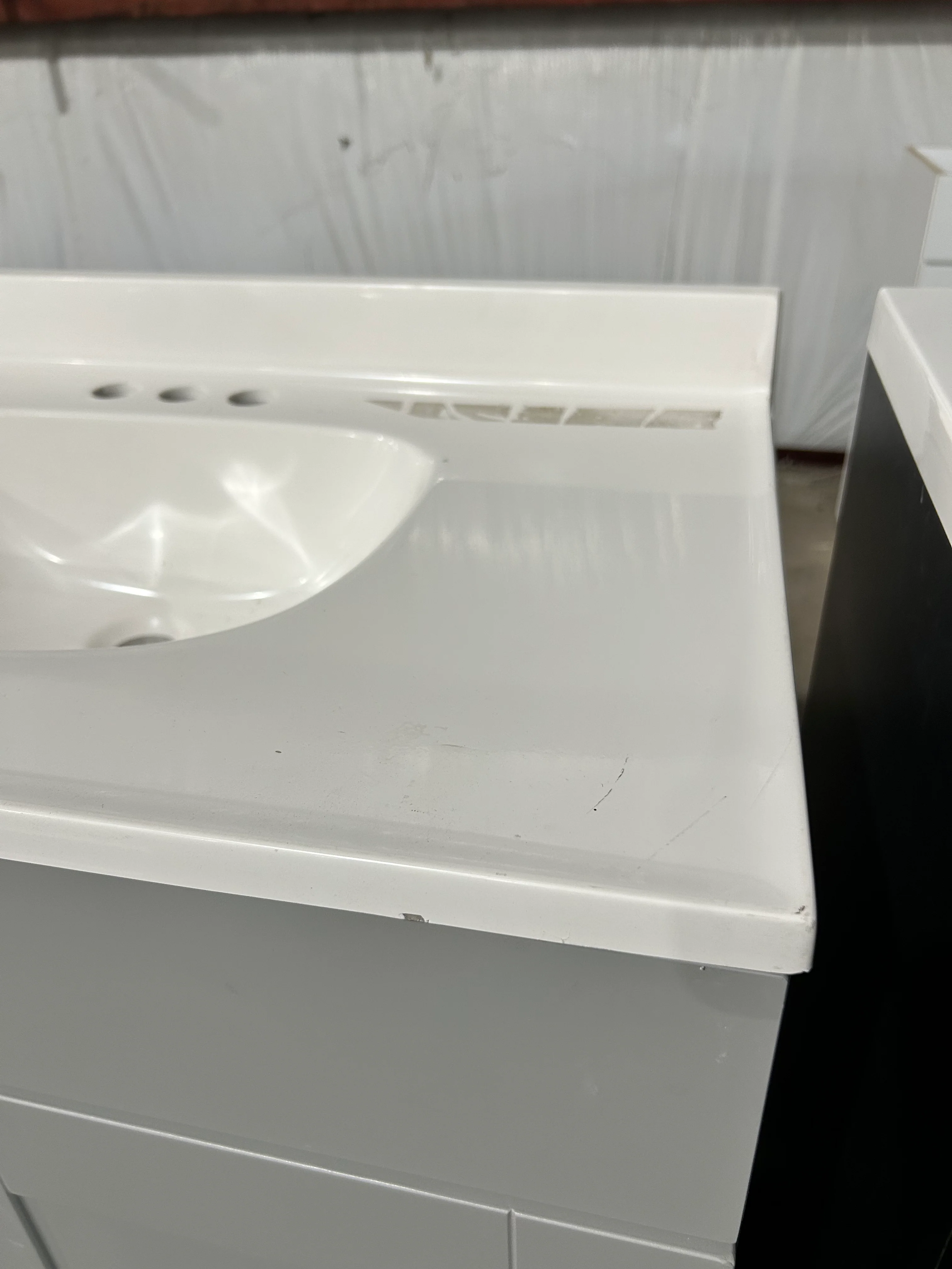 Project Source Dover 30-in Light Gray Single Sink Bathroom Vanity with White Cultured Marble Top (DAMAGED TOP) - Image 5