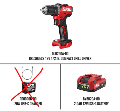 SKIL PWR CORE 12 PWR CORE 12-volt 1/2-in Keyless Brushless Cordless Drill (used) (baretool) - Image 2