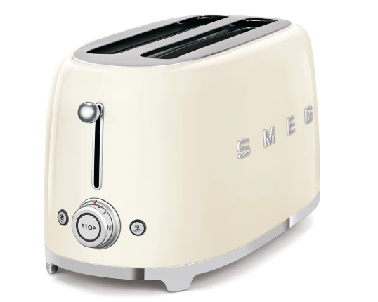 SMEG - TSF02 4-Slice Long Wide-Slot Toaster - Cream (open box)