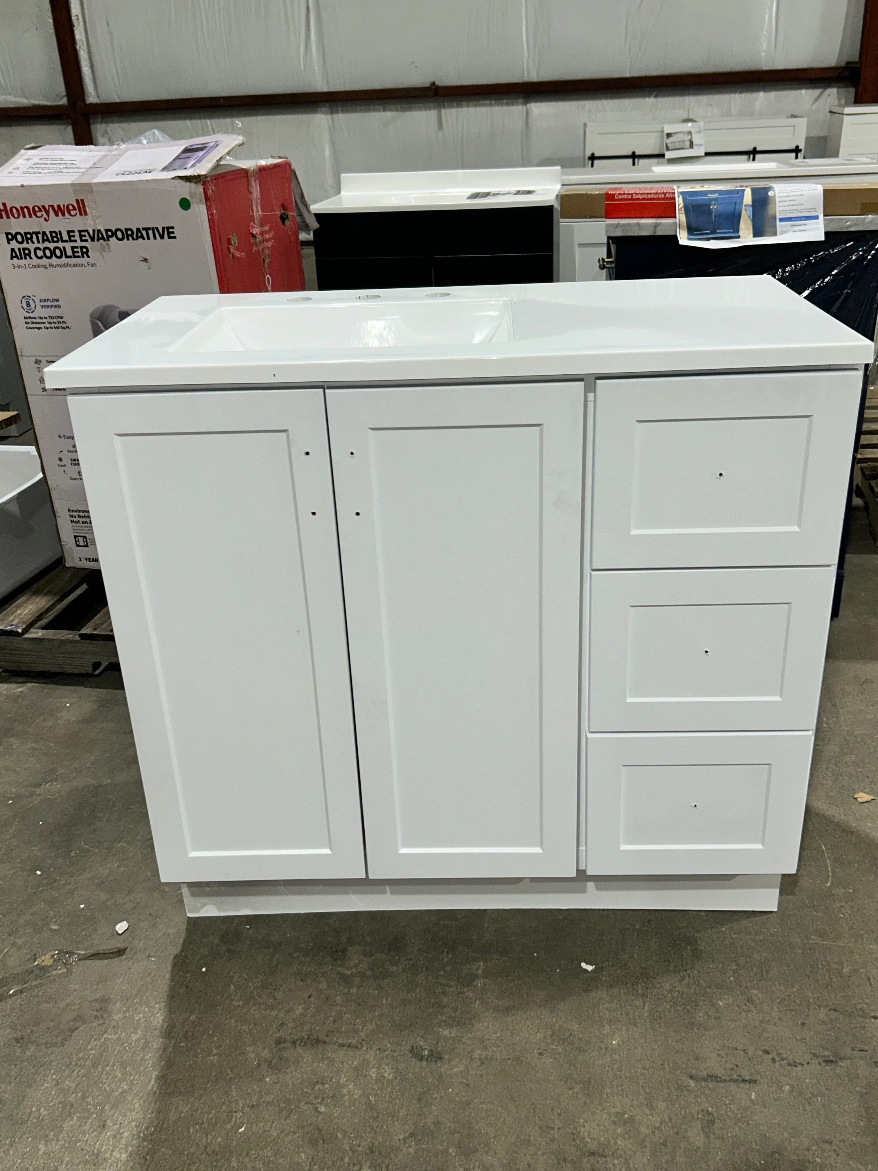 Style Selections Davies 36-in White Single Sink Bathroom Vanity with White (open box) - Image 2