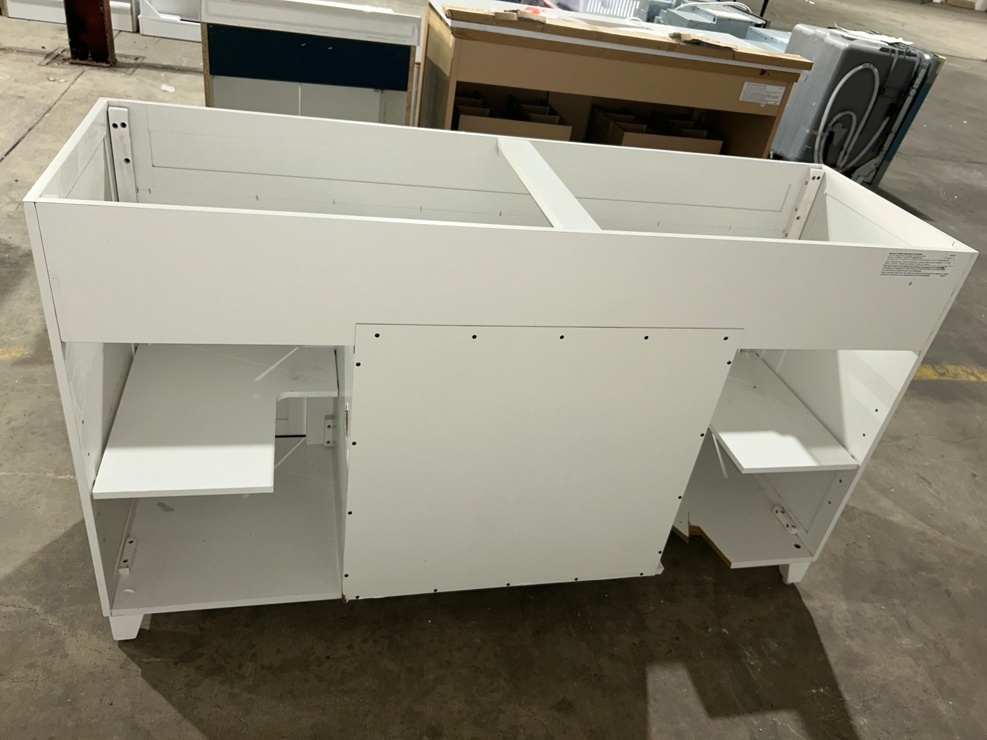 Style Selections Morriston 60-in White Undermount Double Sink Bathroom Vanity with White Engineered Stone Top (damaged) - Image 7