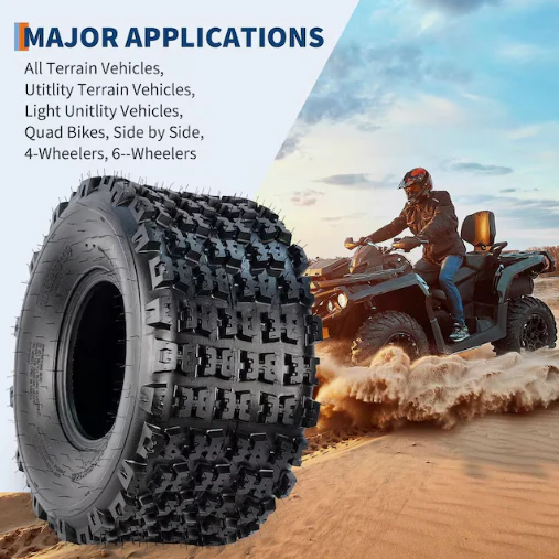 Tires 22X11x9 6 PR Tubeless Quad ATV Tire for UTV Side By Side Off Road Adventures Snow and Trail Riding Set of 2 (used) - Image 3